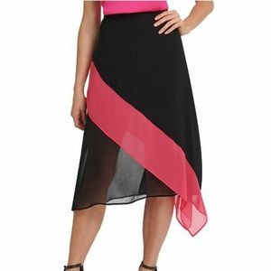 DKNY Colorblocked Asymmetrical Skirt